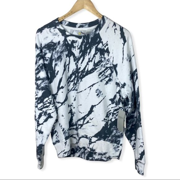 NWT Nordstrom Zella Jamie Ink Splatter Crew Sweatshirt Size Medium Oversize Boho - Picture 3 of 10